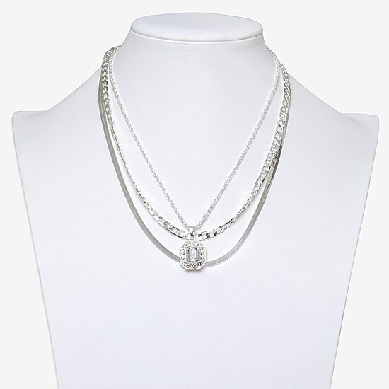 Bold Elements Silver Tone Womens 19 Inch Strand Necklace