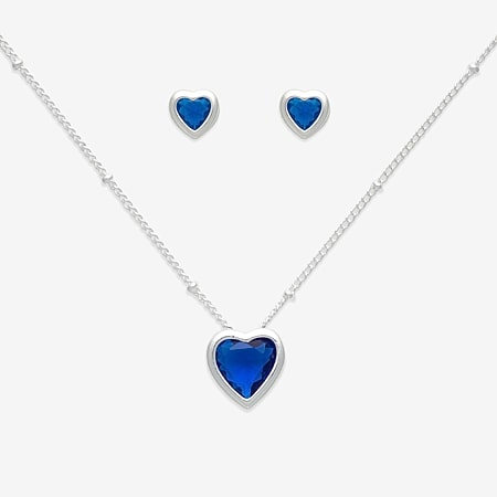 Mixit Silver Tone Pendant Necklace & Stud Earrings Womens White