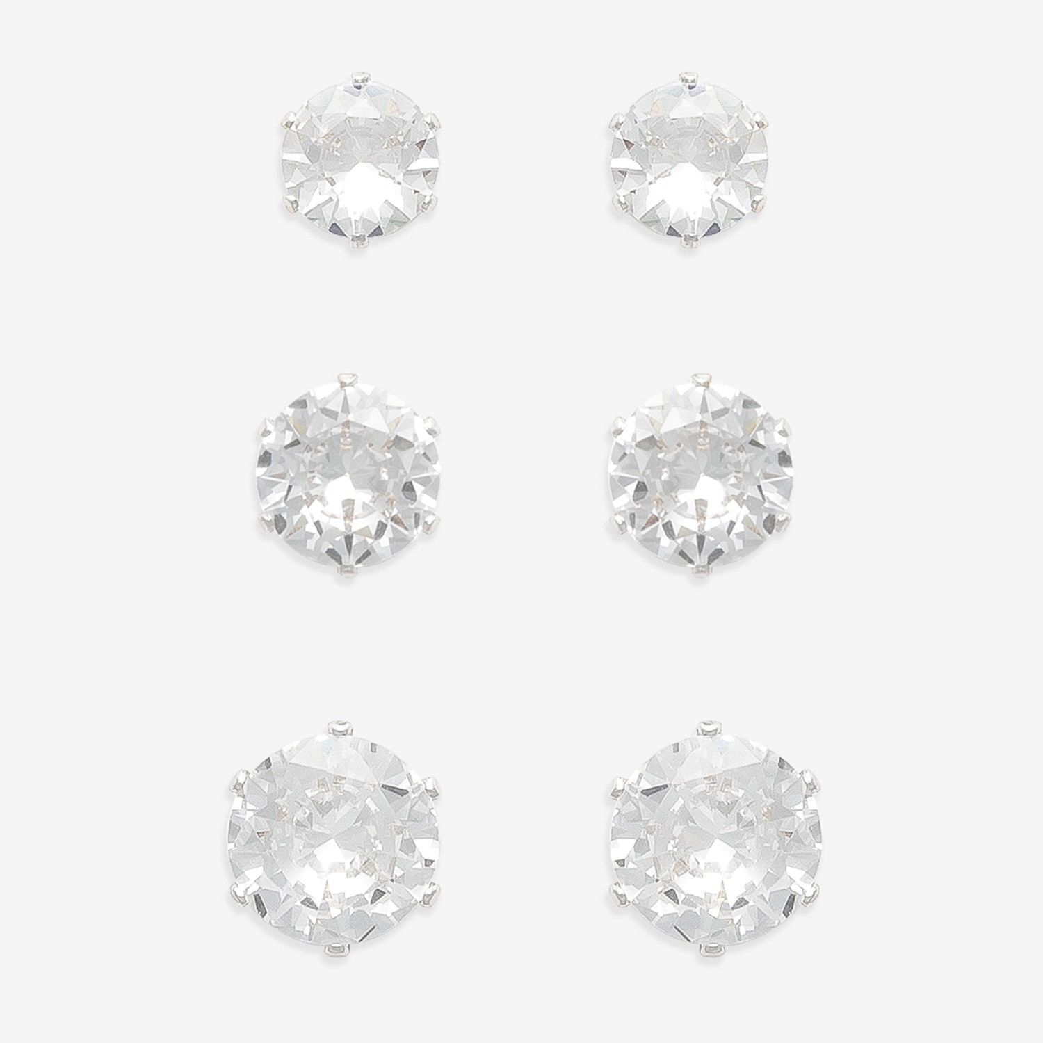 Mixit Womens Cubic Zirconia Hypoallergenic 3 Pair Earring Set