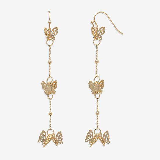 Mixit Womens Butterfly Drop Earrings
