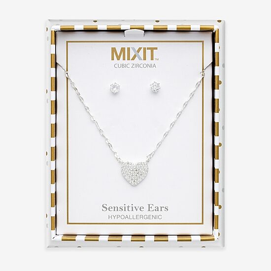 Mixit Womens Glass Hypoallergenic 2-pc. Jewelry Set