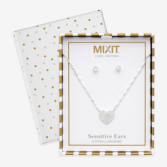Mixit Womens Glass Hypoallergenic 2-pc. Jewelry Set
