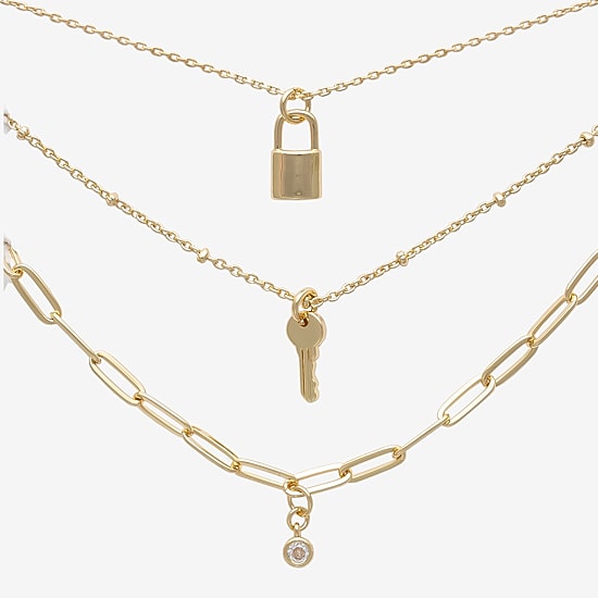 Mixit Womens Glass Hypoallergenic 3-pc. Necklace Set