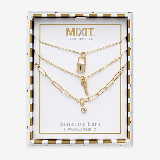 Mixit Womens Glass Hypoallergenic 3-pc. Necklace Set