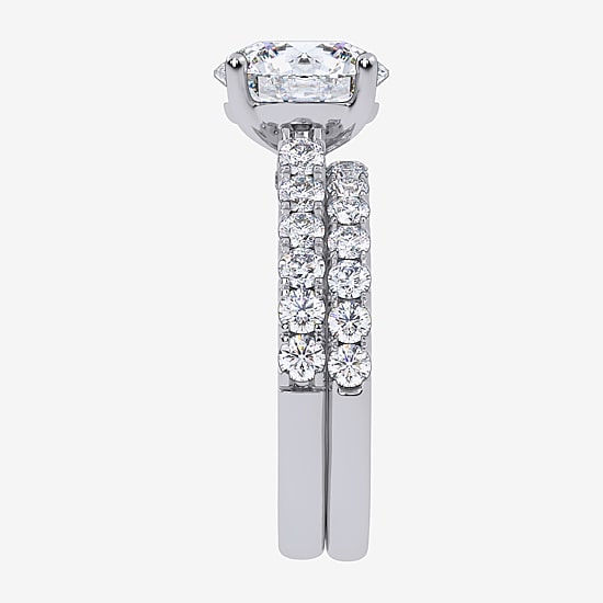 Signature By Modern Bride (H-I / Si1-Si2) Womens 2 CT. T.W. Lab Grown White Diamond 14K Gold Round Bridal Set