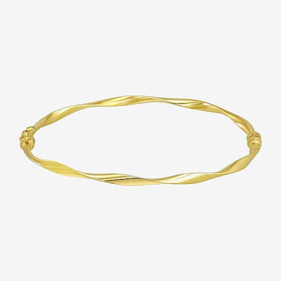 Gold Addiction Womens 10K Gold Round Bangle Bracelet