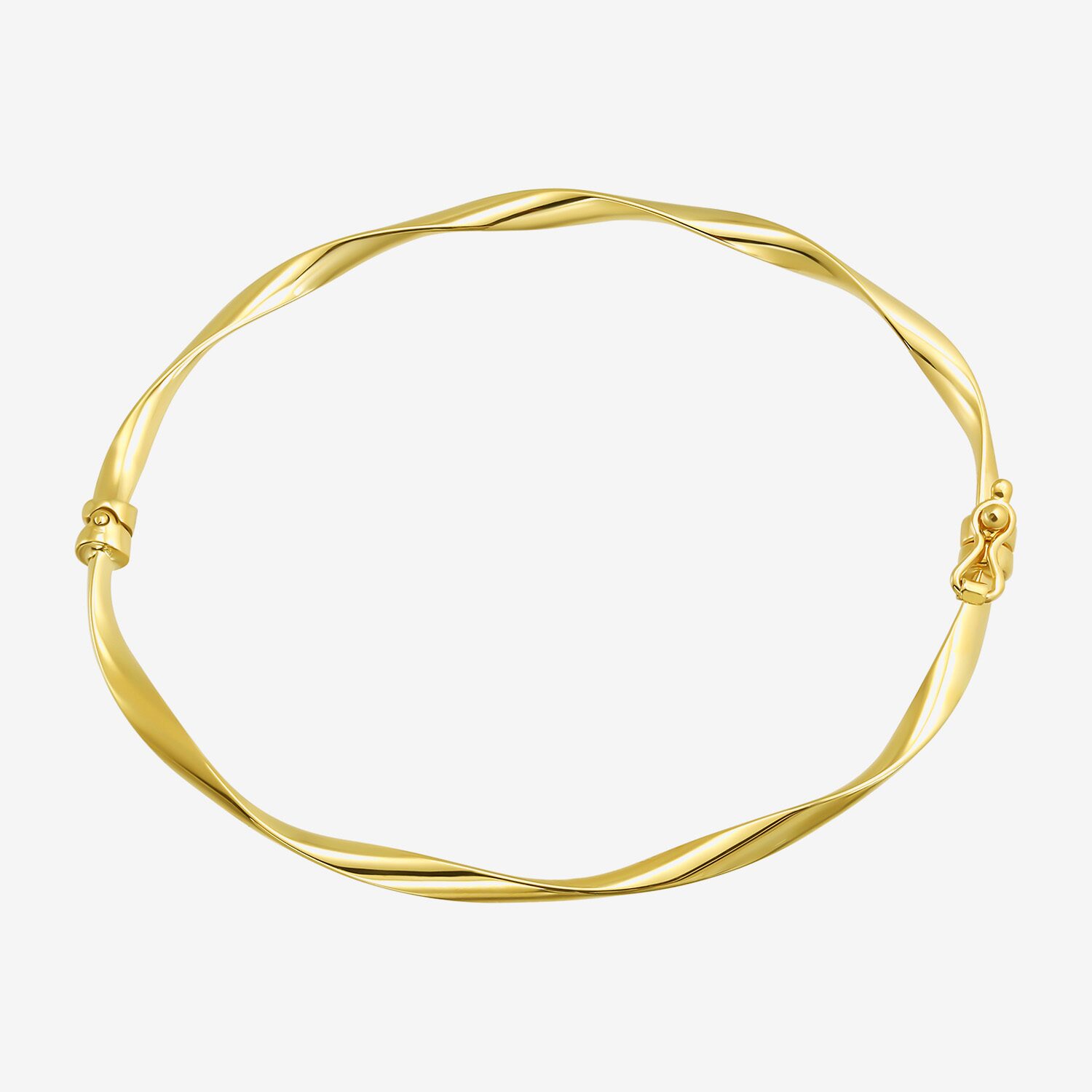 Gold Addiction Womens 10K Gold Round Bangle Bracelet
