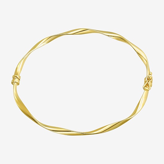 Gold Addiction Womens 10K Gold Round Bangle Bracelet