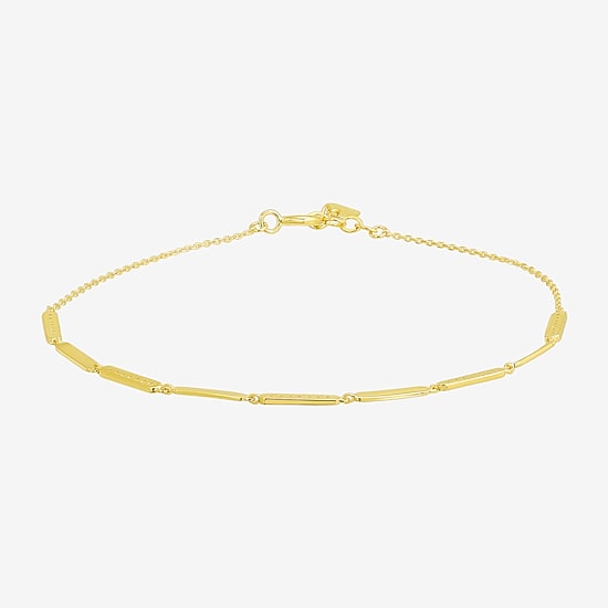 Gold Addiction Womens 10K Gold 7 Inch Semisolid Cable Chain Bracelet