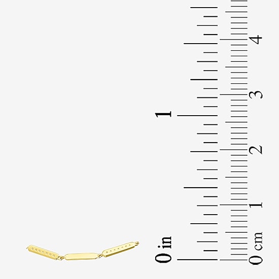 Gold Addiction Womens 10K Gold 7 Inch Semisolid Cable Chain Bracelet