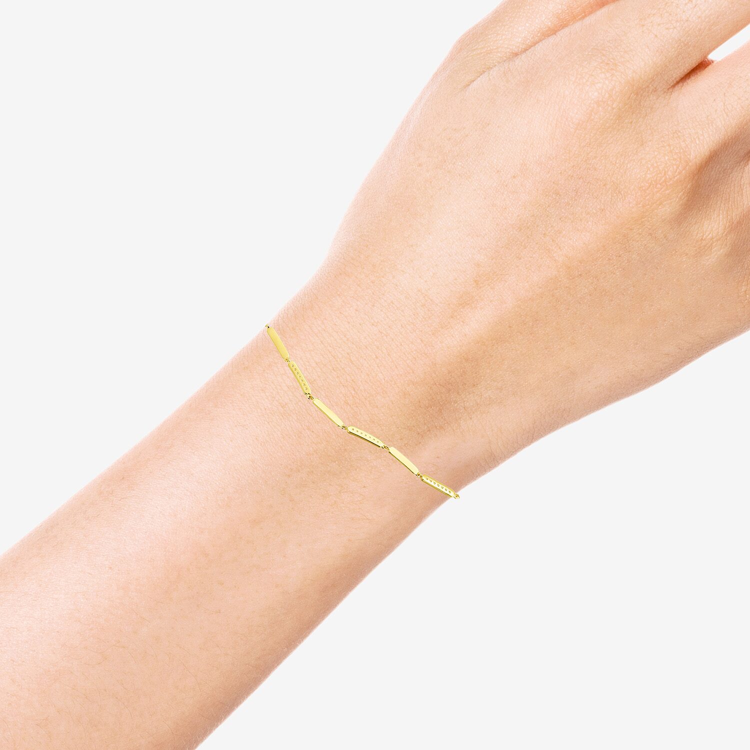Gold Addiction Womens 10K Gold 7 Inch Semisolid Cable Chain Bracelet