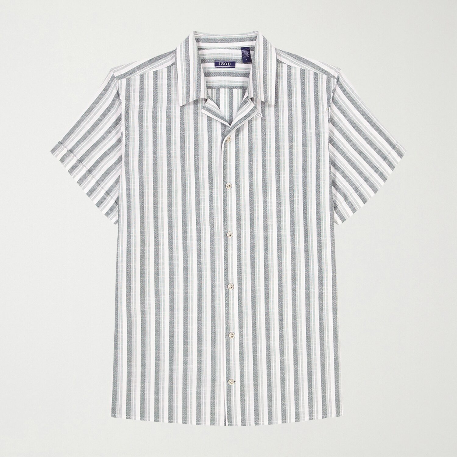 IZOD Dune Texture Mens Short Sleeve Regular Fit Big and Tall Button-Down Shirt