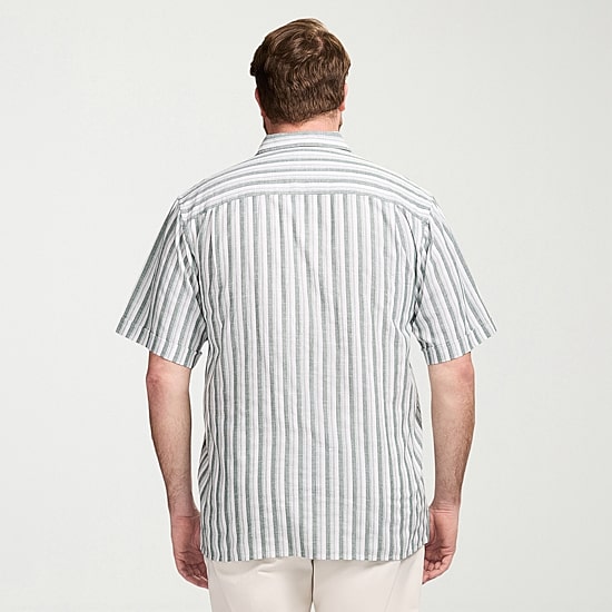 IZOD Dune Texture Mens Short Sleeve Regular Fit Big and Tall Button-Down Shirt