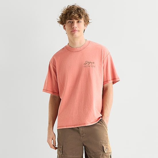 Arizona Mens Crew Neck Short Sleeve Boxy Fit Big and Tall Graphic T-Shirt