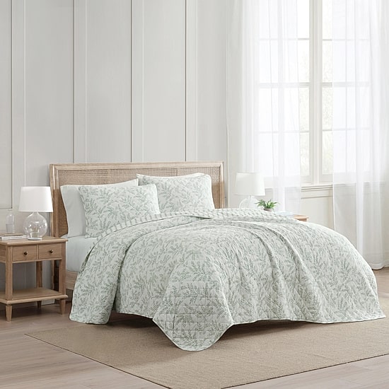 Martha Stewart Murray Leaves Easy Care Quilt Set