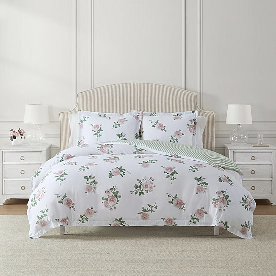 Martha Stewart Tea Rose Easy Care Duvet Cover Set