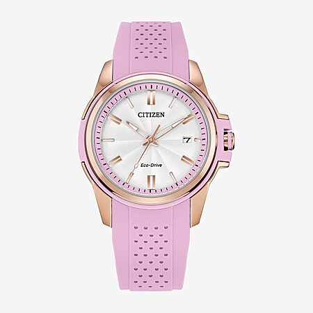 Citizen Sport Casual Womens Pink Strap Watch Fe1263-01a, Color