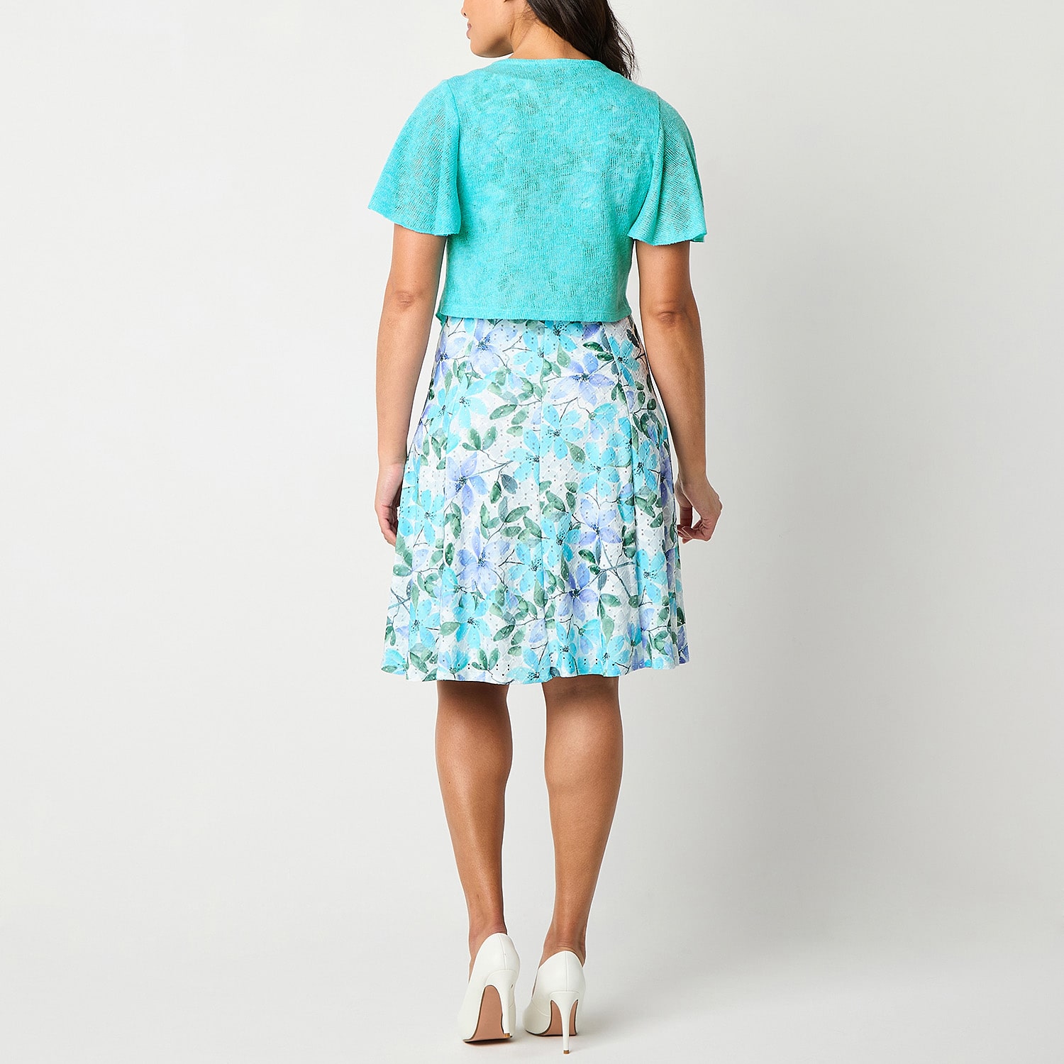 Perceptions Womens Floral Jacket Dress