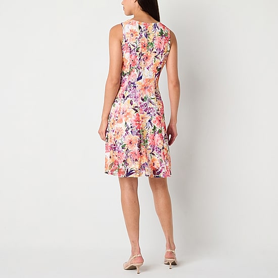 Perceptions Womens Petite Floral Jacket Dress