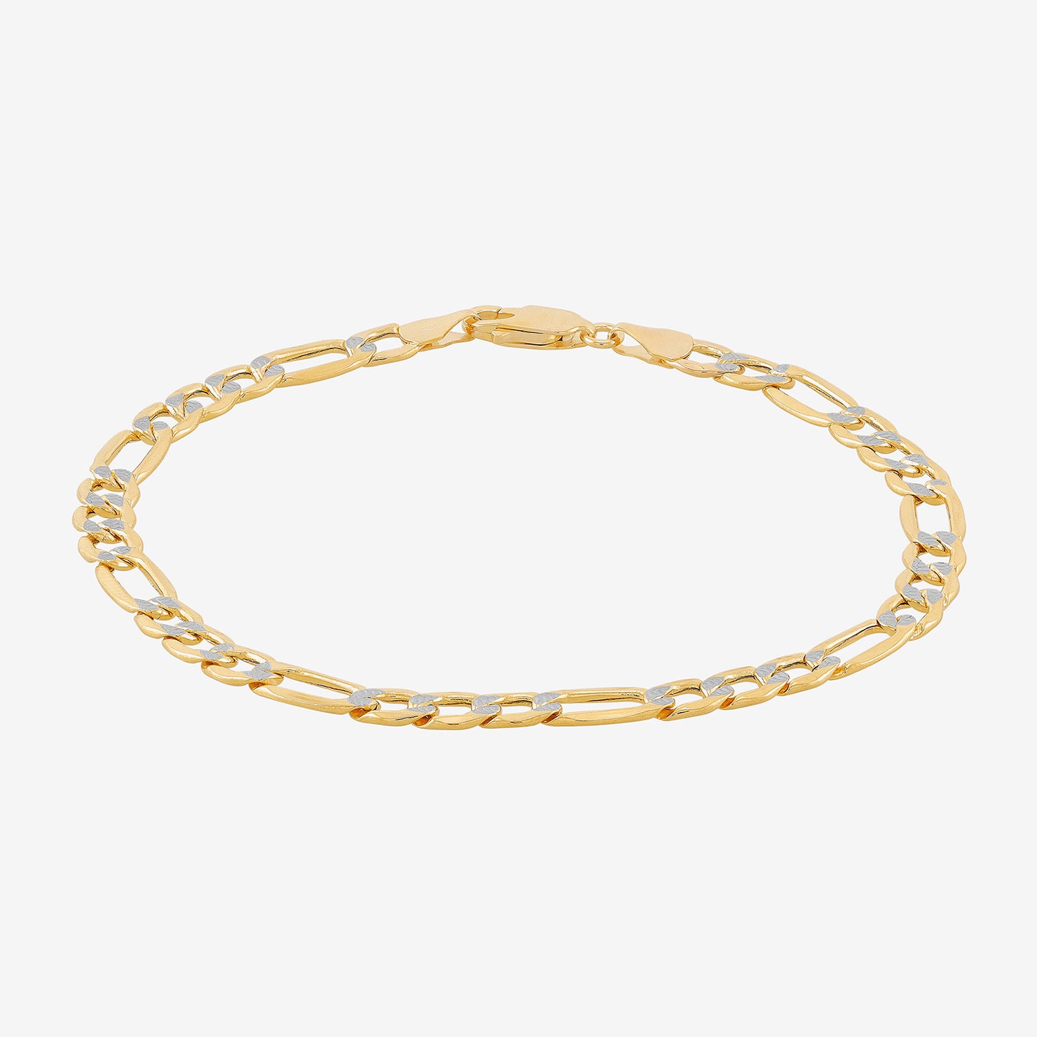Made in Italy Mens 14K Gold 8 1/2 Inch Semisolid Figaro Chain Bracelet