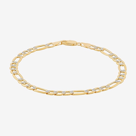 Made in Italy Mens 14K Gold 8 1/2 Inch Semisolid Figaro Chain Bracelet