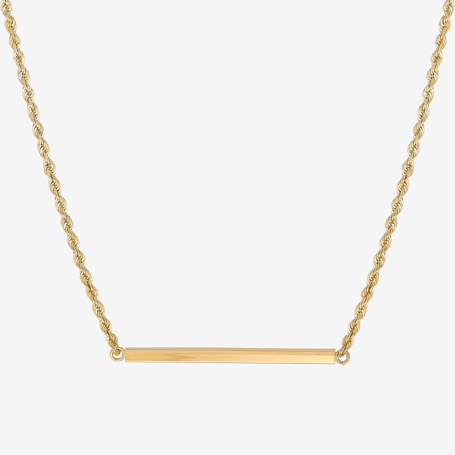 Womens 10K Gold Bar 18 Inch Pendant Necklace
