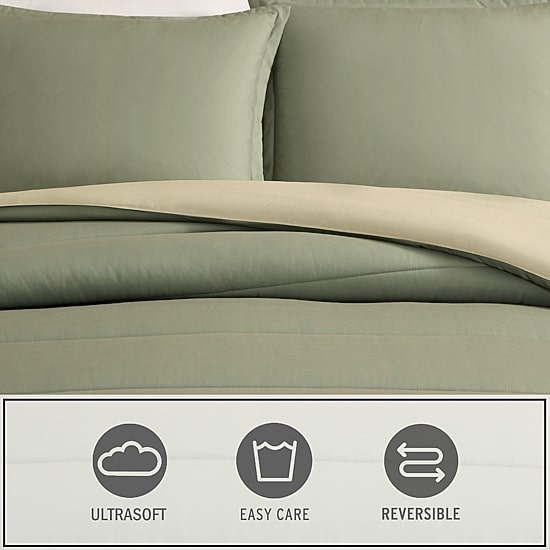 Eddie Bauer Connor Solid Channel Stitch Easy Care Comforter Set