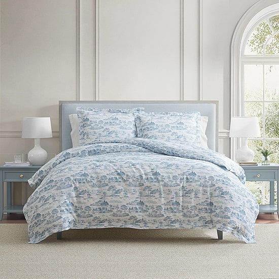 Martha Stewart Farmhouse Toile Easy Care Comforter Set