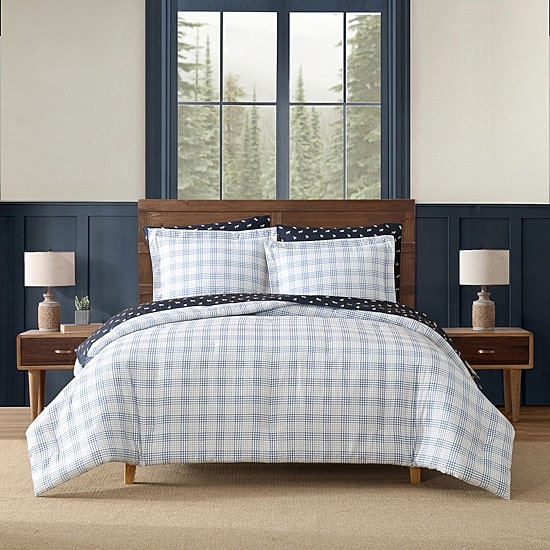 Eddie Bauer Beach Pine Plaid Easy Care Comforter Set