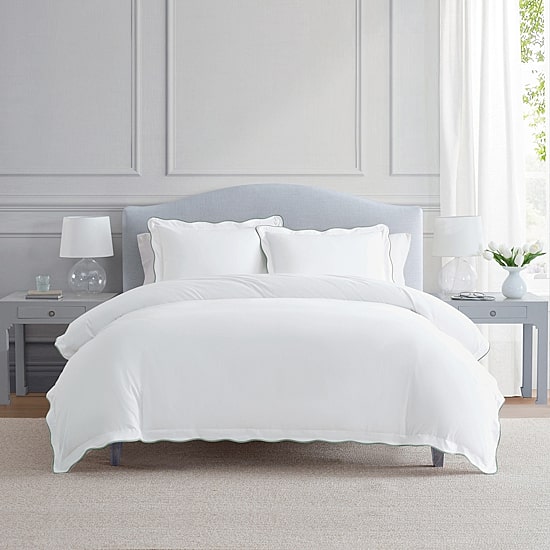 Martha Stewart Simple Scallop Easy Care Duvet Cover Set