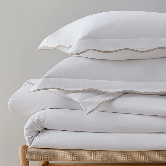 Martha Stewart Simple Scallop Easy Care Duvet Cover Set