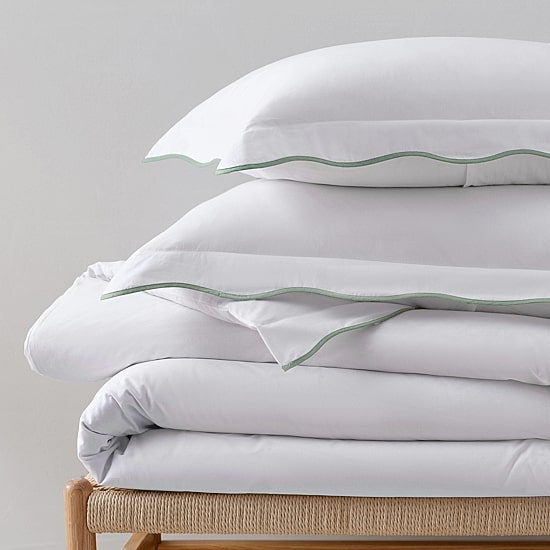 Martha Stewart Simple Scallop Easy Care Duvet Cover Set