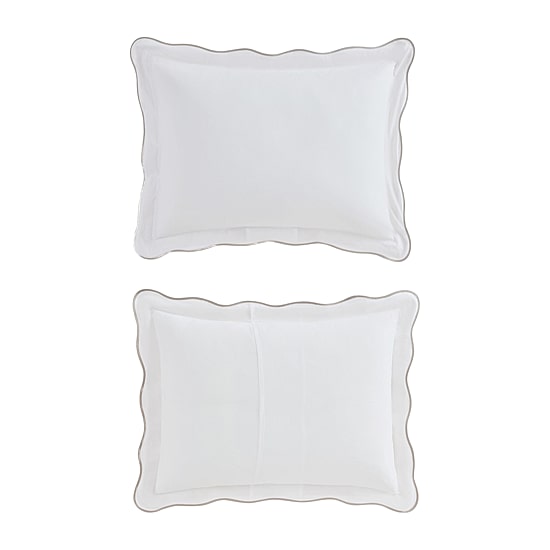 Martha Stewart Simple Scallop Easy Care Duvet Cover Set