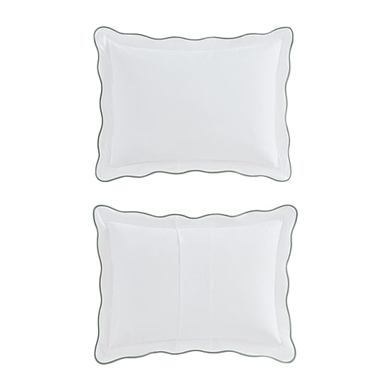 Martha Stewart Simple Scallop Easy Care Duvet Cover Set