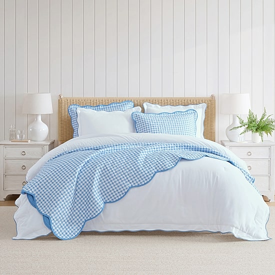 Martha Stewart Olivia Gingham Easy Care Quilt Set