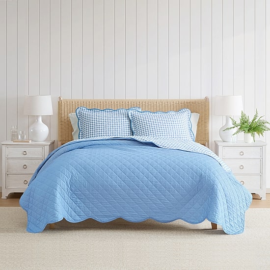 Martha Stewart Olivia Gingham Easy Care Quilt Set