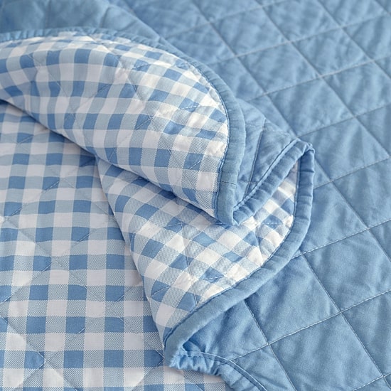 Martha Stewart Olivia Gingham Easy Care Quilt Set