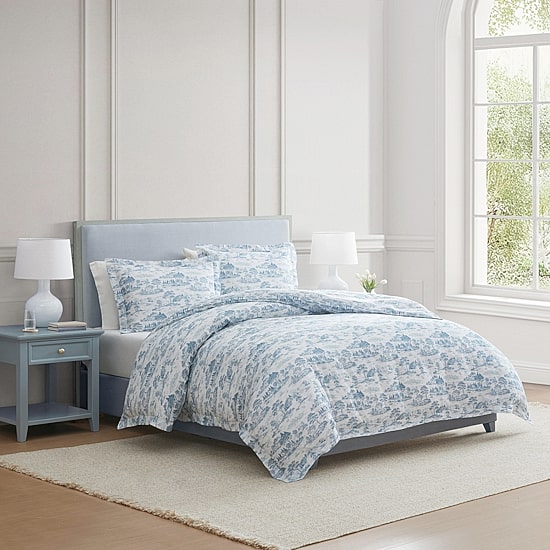Martha Stewart Farmhouse Toile Easy Care Duvet Cover Set