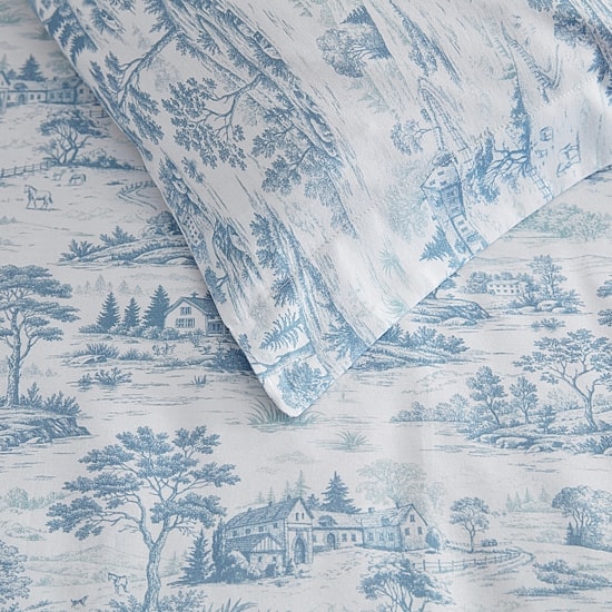 Martha Stewart Farmhouse Toile Easy Care Duvet Cover Set