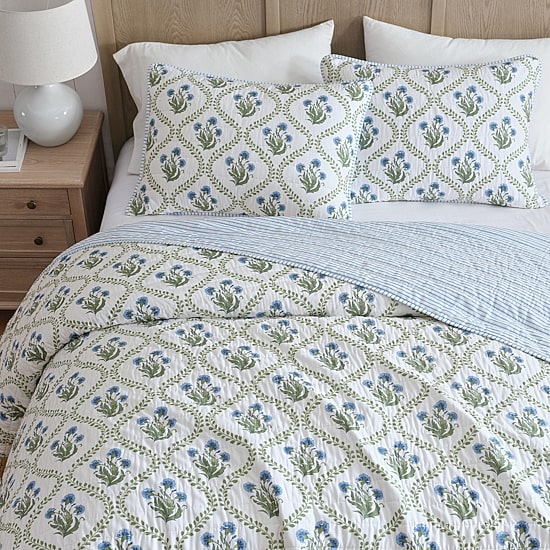 Martha Stewart Chloe Easy Care Quilt Set