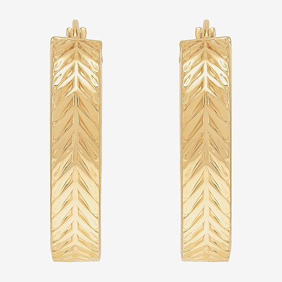 Made in Italy Womens 10K Gold 26.5mm Hoop Earrings