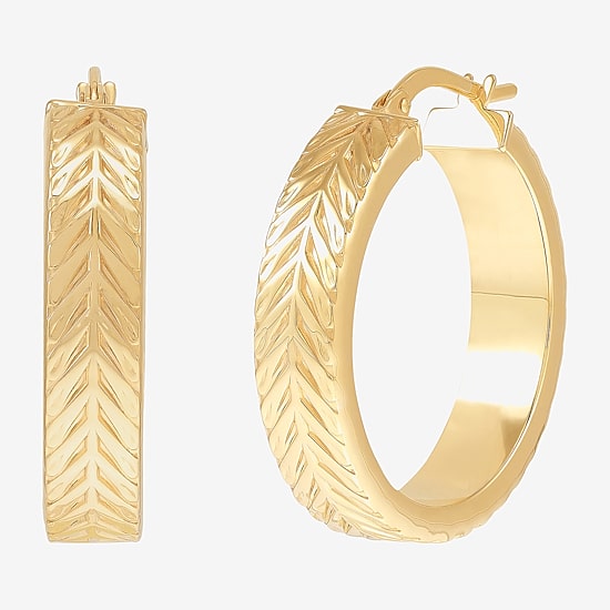Made in Italy Womens 10K Gold 26.5mm Hoop Earrings