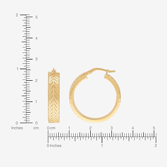 Made in Italy Womens 10K Gold 26.5mm Hoop Earrings