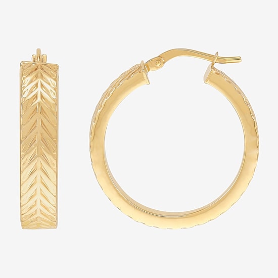 Made in Italy Womens 10K Gold 26.5mm Hoop Earrings