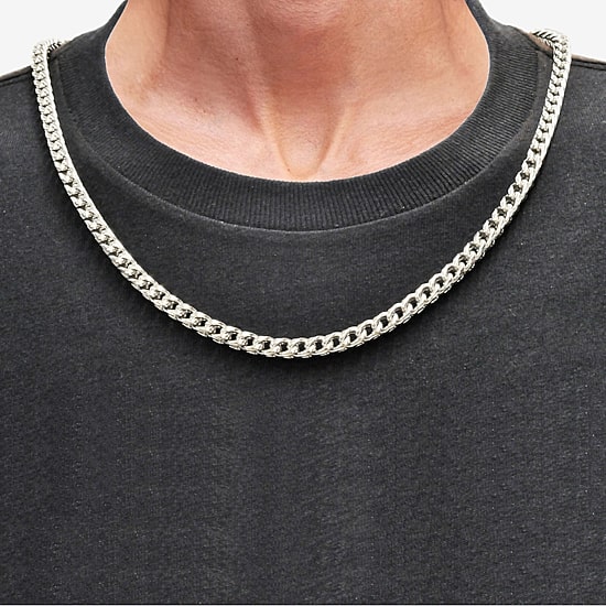 Mens Stainless Steel 24 Inch Link Chain Necklace, Color: Stainless ...