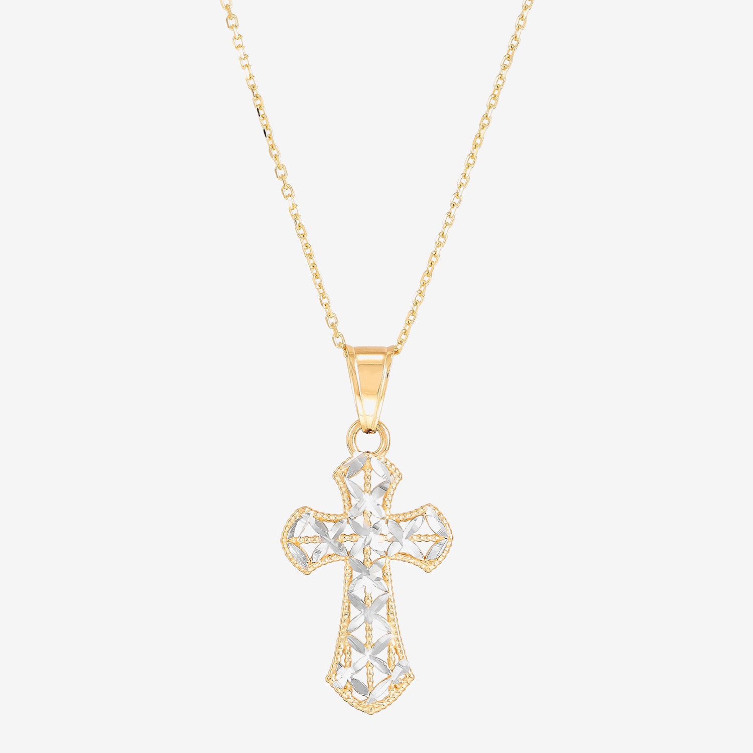 Limited Quantities! Womens 14K Gold Cross 18 Inch Pendant Necklace