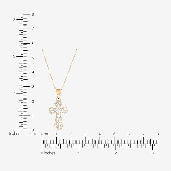 Limited Quantities! Womens 14K Gold Cross 18 Inch Pendant Necklace