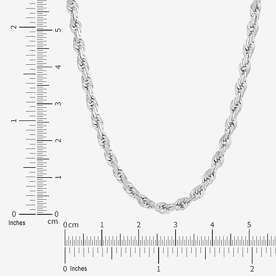 Limited Quantities! Womens 14K White Gold 22 Inch Rope Chain Necklace