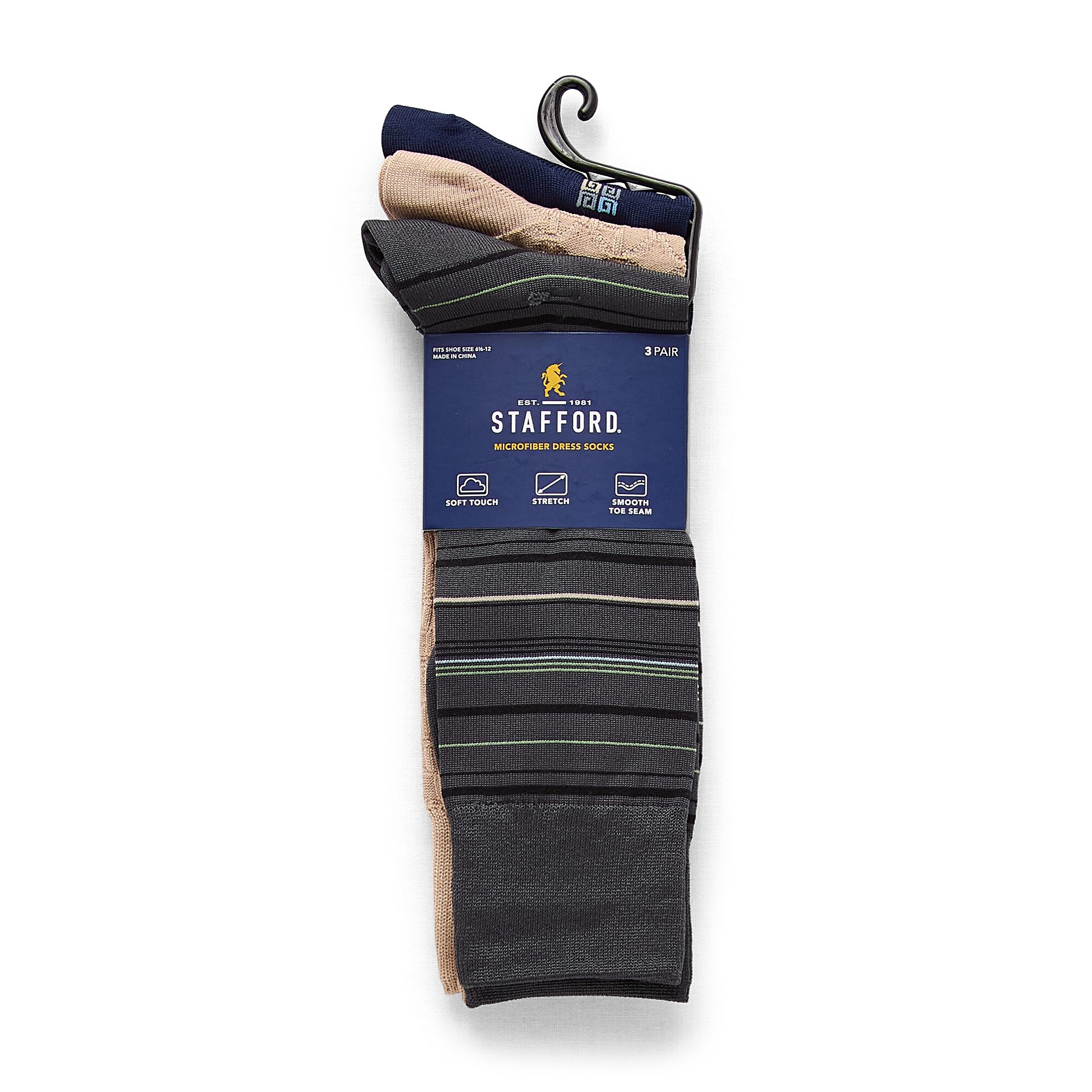 Stafford Mens 3 Pair Crew Socks