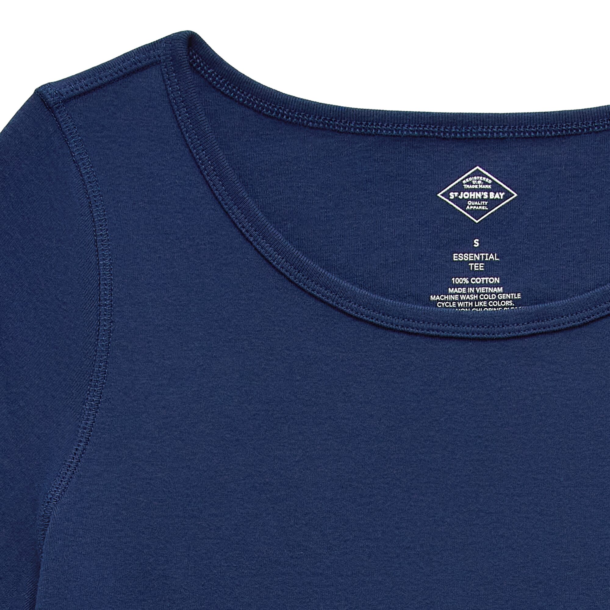 St. John's Bay Womens Easy-on + Easy-off Crew Neck Long Sleeve Adaptive T-Shirt